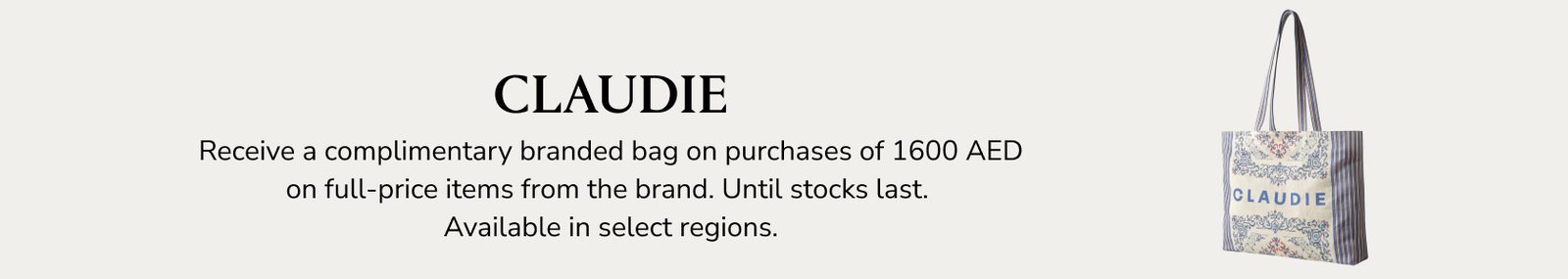 Claudie gift with purchase banner