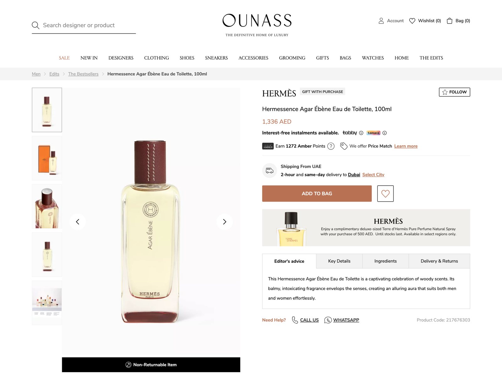 Hermès gift with purchase banner