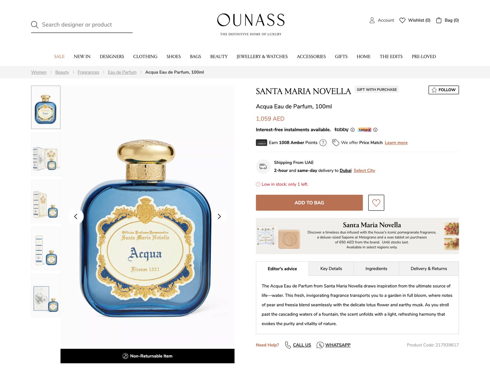 Santa Maria Novella gift with purchase banner
